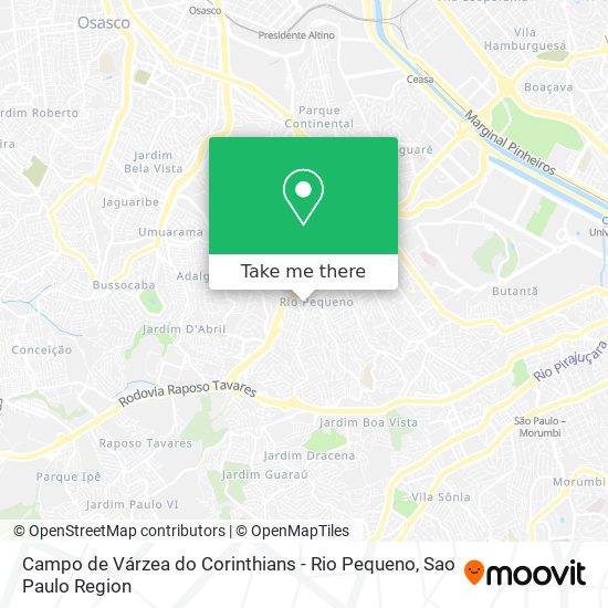 Mapa Campo de Várzea do Corinthians - Rio Pequeno