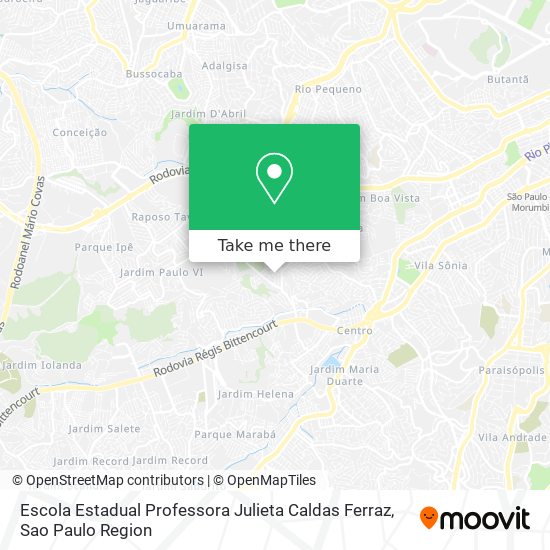 Mapa Escola Estadual Professora Julieta Caldas Ferraz