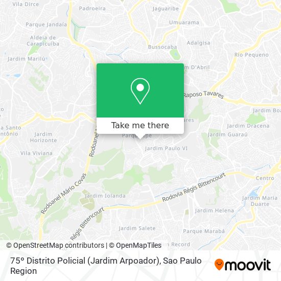 Mapa 75º Distrito Policial (Jardim Arpoador)