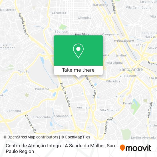 Mapa Centro de Atenção Integral A Saúde da Mulher