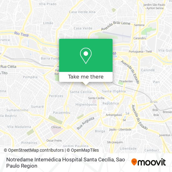 Mapa Notredame Intemédica Hospital Santa Cecília