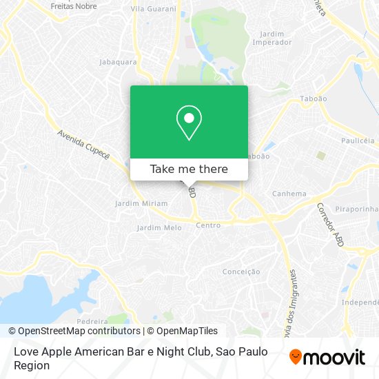 Mapa Love Apple American Bar e Night Club