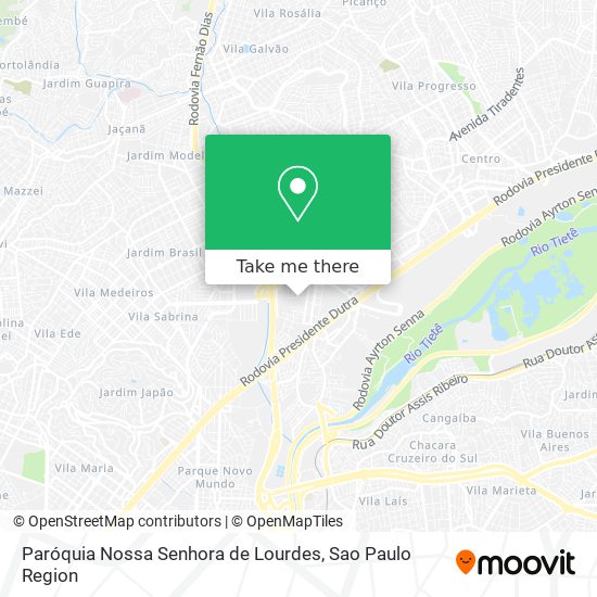 Mapa Paróquia Nossa Senhora de Lourdes