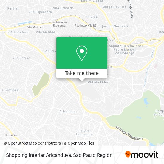 Shopping Interlar Aricanduva map