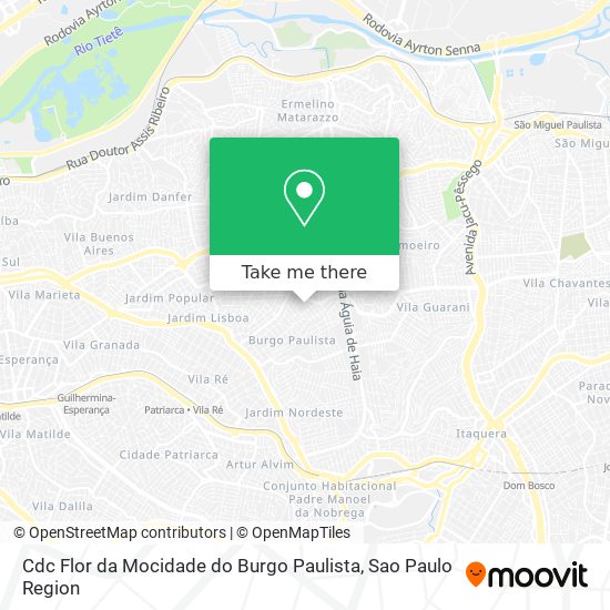 Cdc Flor da Mocidade do Burgo Paulista map