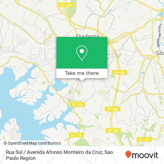 Mapa Rua Sul / Avenida Afonso Monteiro da Cruz