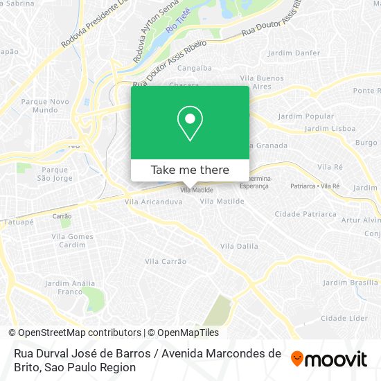 Mapa Rua Durval José de Barros / Avenida Marcondes de Brito