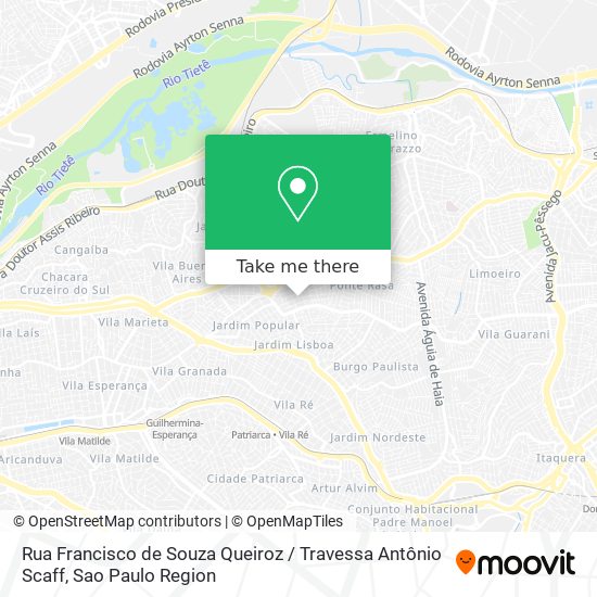 Mapa Rua Francisco de Souza Queiroz / Travessa Antônio Scaff