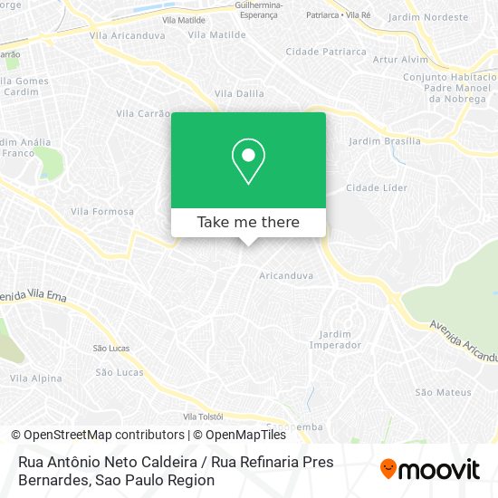 Rua Antônio Neto Caldeira / Rua Refinaria Pres Bernardes map