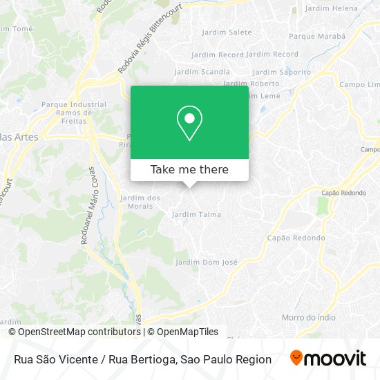 Mapa Rua São Vicente / Rua Bertioga