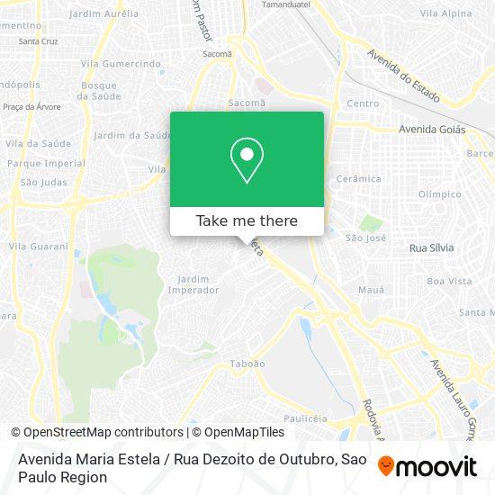 Mapa Avenida Maria Estela / Rua Dezoito de Outubro