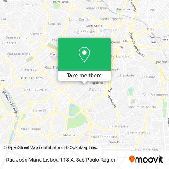 Mapa Rua José Maria Lisboa 118 A