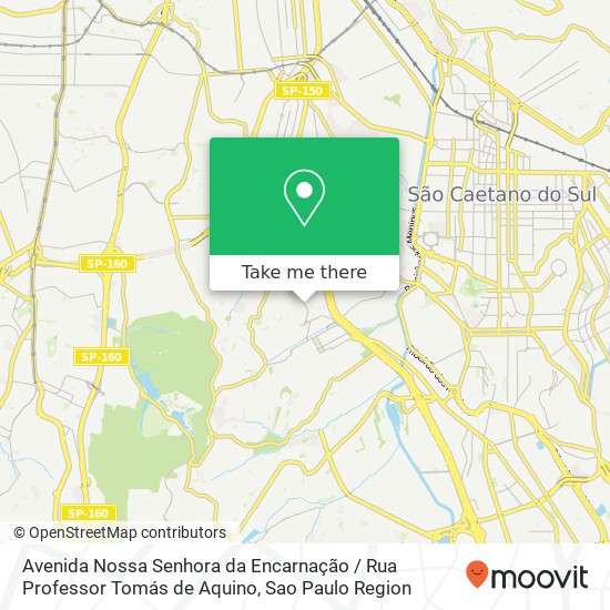 Mapa Avenida Nossa Senhora da Encarnação / Rua Professor Tomás de Aquino
