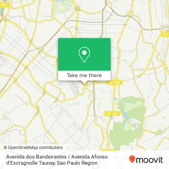 Mapa Avenida dos Bandeirantes / Avenida Afonso d'Escragnolle Taunay