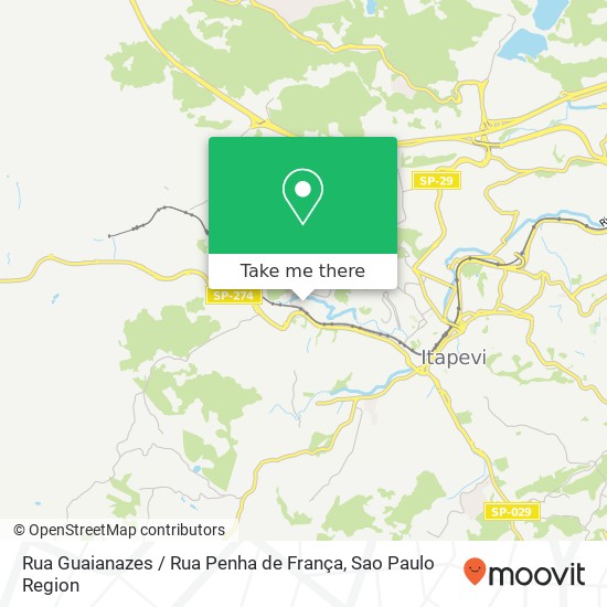 Mapa Rua Guaianazes / Rua Penha de França