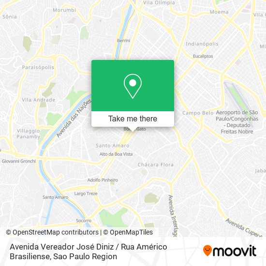 Avenida Vereador José Diniz / Rua Américo Brasiliense map