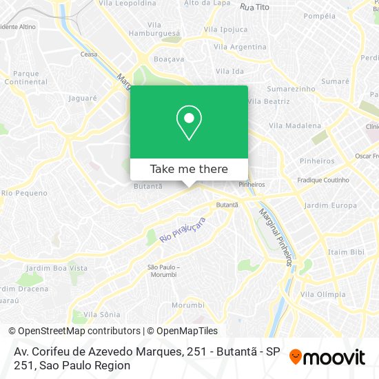 Av. Corifeu de Azevedo Marques, 251 - Butantã - SP 251 map