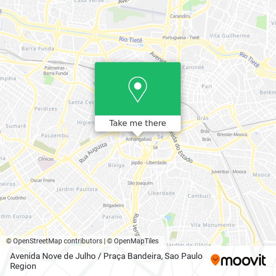 Avenida Nove de Julho / Praça Bandeira map