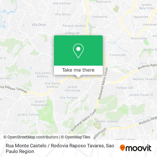 Rua Monte Castelo / Rodovia Raposo Tavares map