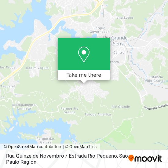 Mapa Rua Quinze de Novembro / Estrada Rio Pequeno