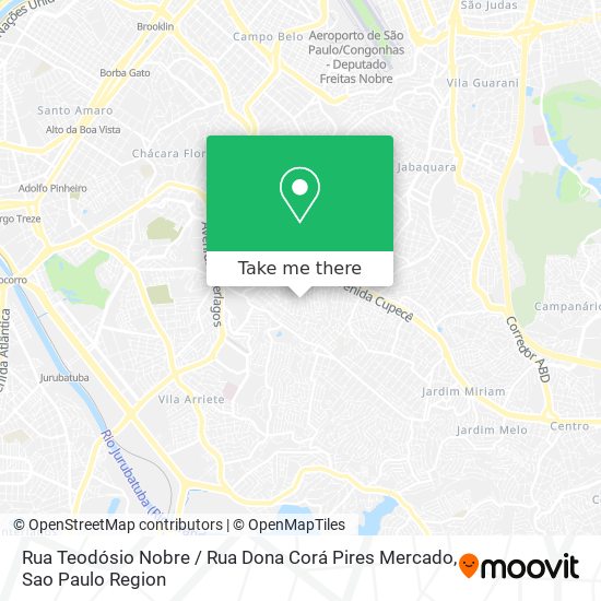 Mapa Rua Teodósio Nobre / Rua Dona Corá Pires Mercado