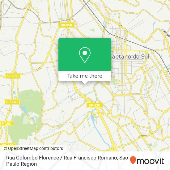 Mapa Rua Colombo Florence / Rua Francisco Romano