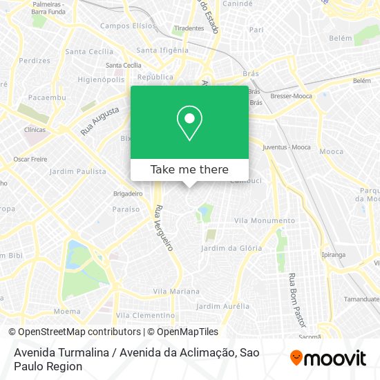 Mapa Avenida Turmalina / Avenida da Aclimação