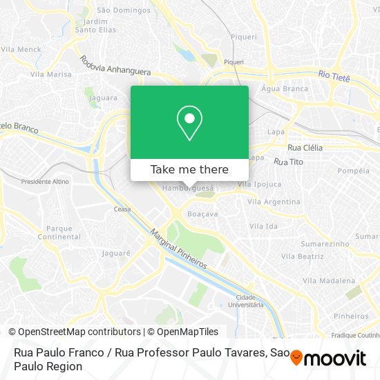 Mapa Rua Paulo Franco / Rua Professor Paulo Tavares