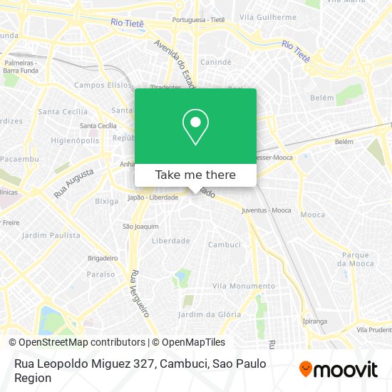Mapa Rua Leopoldo Miguez 327, Cambuci