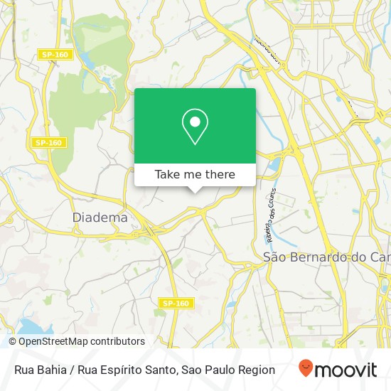 Mapa Rua Bahia / Rua Espírito Santo