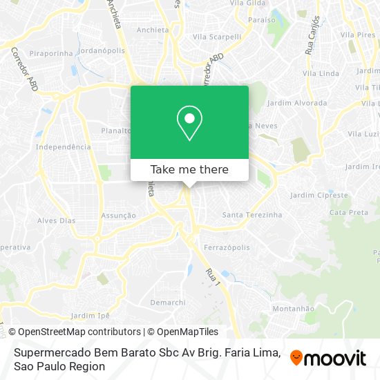 Mapa Supermercado Bem Barato Sbc Av Brig. Faria Lima