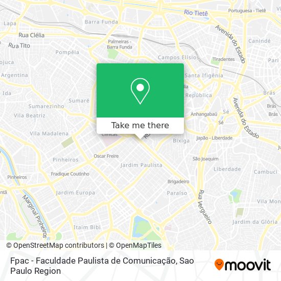 Fpac - Faculdade Paulista de Comunicação map