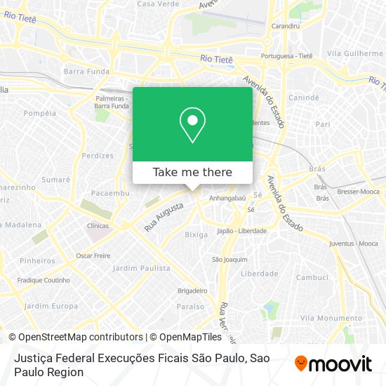 Justiça Federal Execuções Ficais São Paulo map
