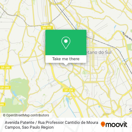 Avenida Patente / Rua Professor Cantídio de Moura Campos map