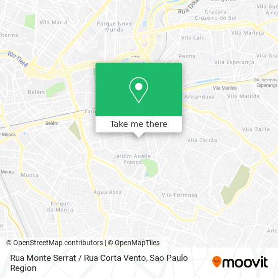 Mapa Rua Monte Serrat / Rua Corta Vento