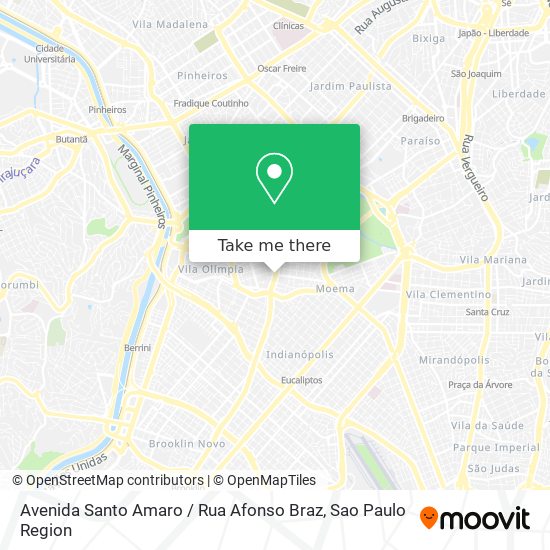 Mapa Avenida Santo Amaro / Rua Afonso Braz