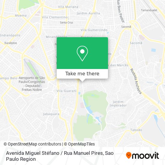 Mapa Avenida Miguel Stéfano / Rua Manuel Pires