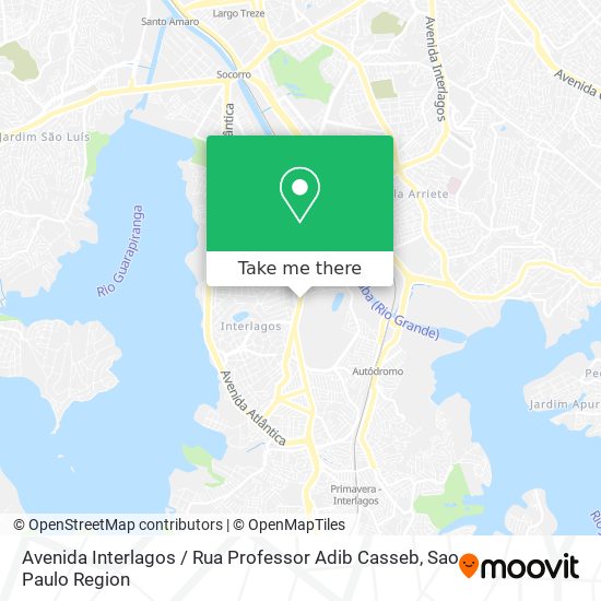 Mapa Avenida Interlagos / Rua Professor Adib Casseb