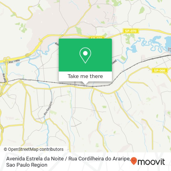 Mapa Avenida Estrela da Noite / Rua Cordilheira do Araripe