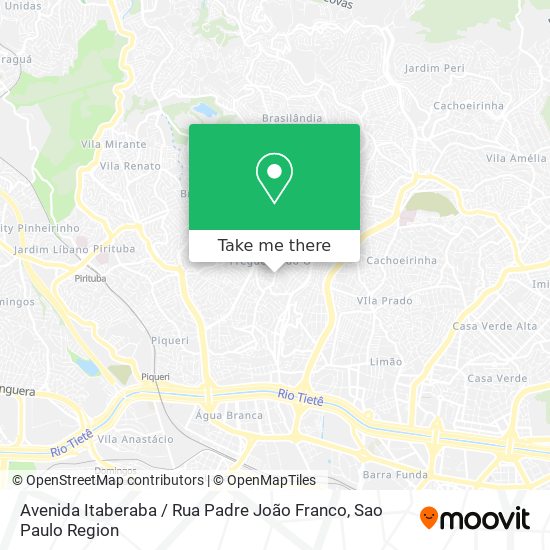 Avenida Itaberaba / Rua Padre João Franco map