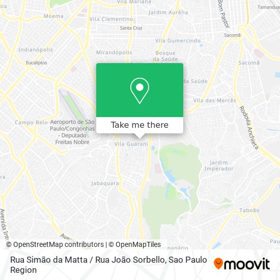 Mapa Rua Simão da Matta / Rua João Sorbello