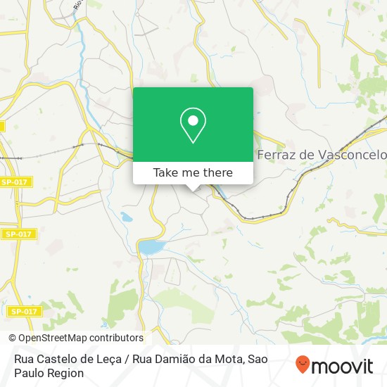 Mapa Rua Castelo de Leça / Rua Damião da Mota