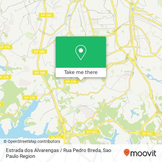 Mapa Estrada dos Alvarengas / Rua Pedro Breda