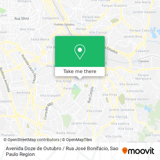 Avenida Doze de Outubro / Rua José Bonifácio map
