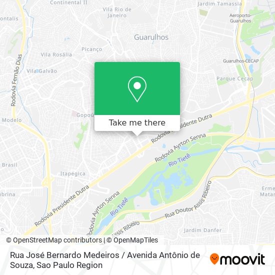 Mapa Rua José Bernardo Medeiros / Avenida Antônio de Souza