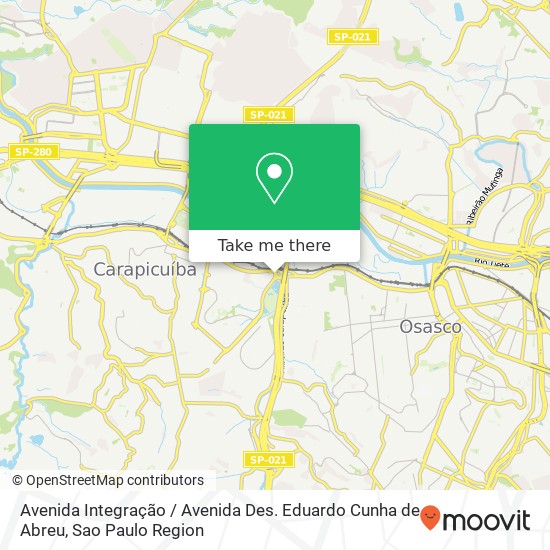 Mapa Avenida Integração / Avenida Des. Eduardo Cunha de Abreu