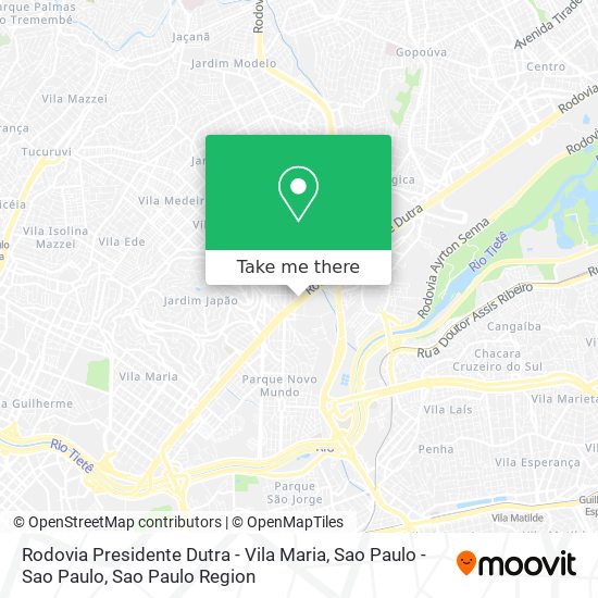 Rodovia Presidente Dutra - Vila Maria, Sao Paulo - Sao Paulo map