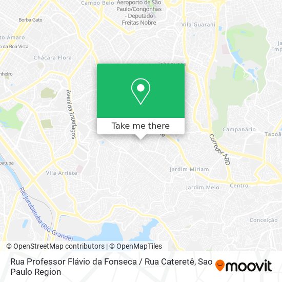 Mapa Rua Professor Flávio da Fonseca / Rua Cateretê