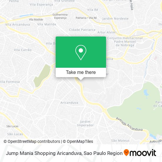Jump Mania Shopping Aricanduva map