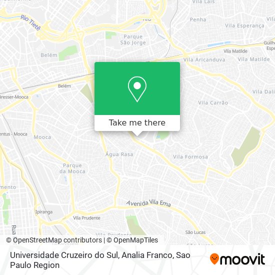 Universidade Cruzeiro do Sul, Analia Franco map